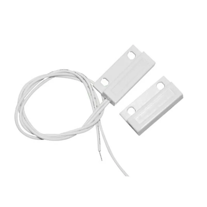 white B 1 LOT Проводной оконный Магнитный контактный датчик детектор переключатель для GSM домашней сигнализации безопасности пластмассовая Дудка контактный датчик для сигнализации - Цвет: white B 1 LOT