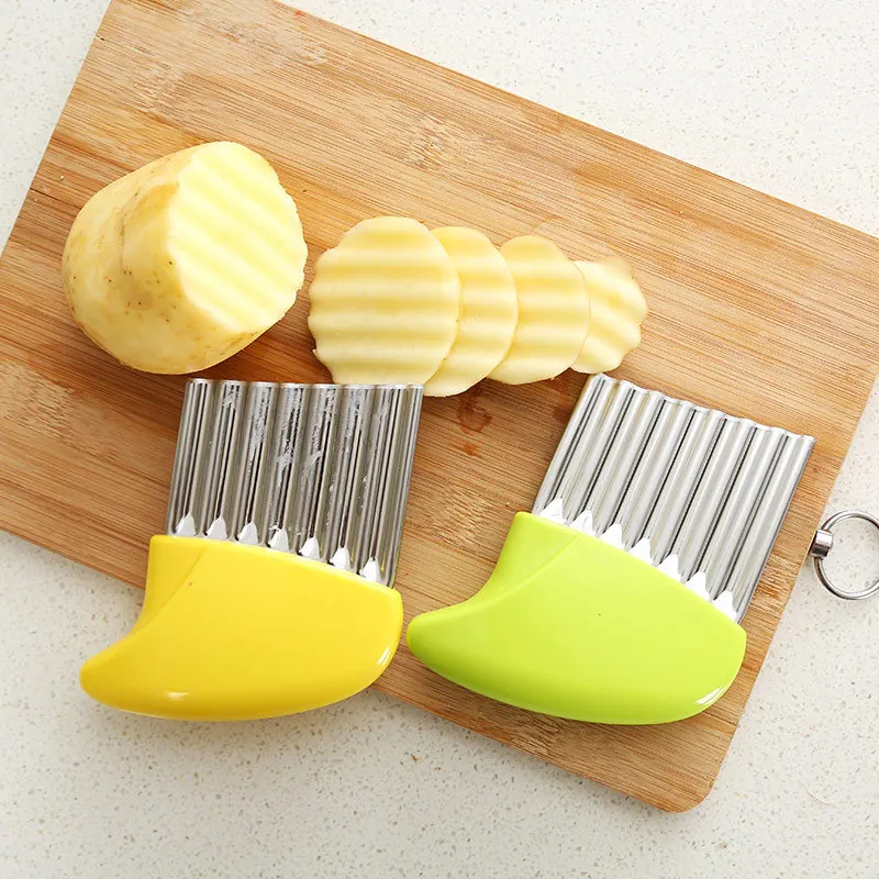 

Stainless Steel Vegetable Carrot Wavy Cutter Slicer Potato Chips Corrugated Knife Kitchen wrinkled French Fries Kitchen Gadgets