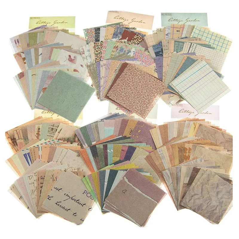 

360 листов, винтажные журнальные принадлежности, бумага для скрапбукинга для письма, рисования, декоративная бумага для канцелярских принад...