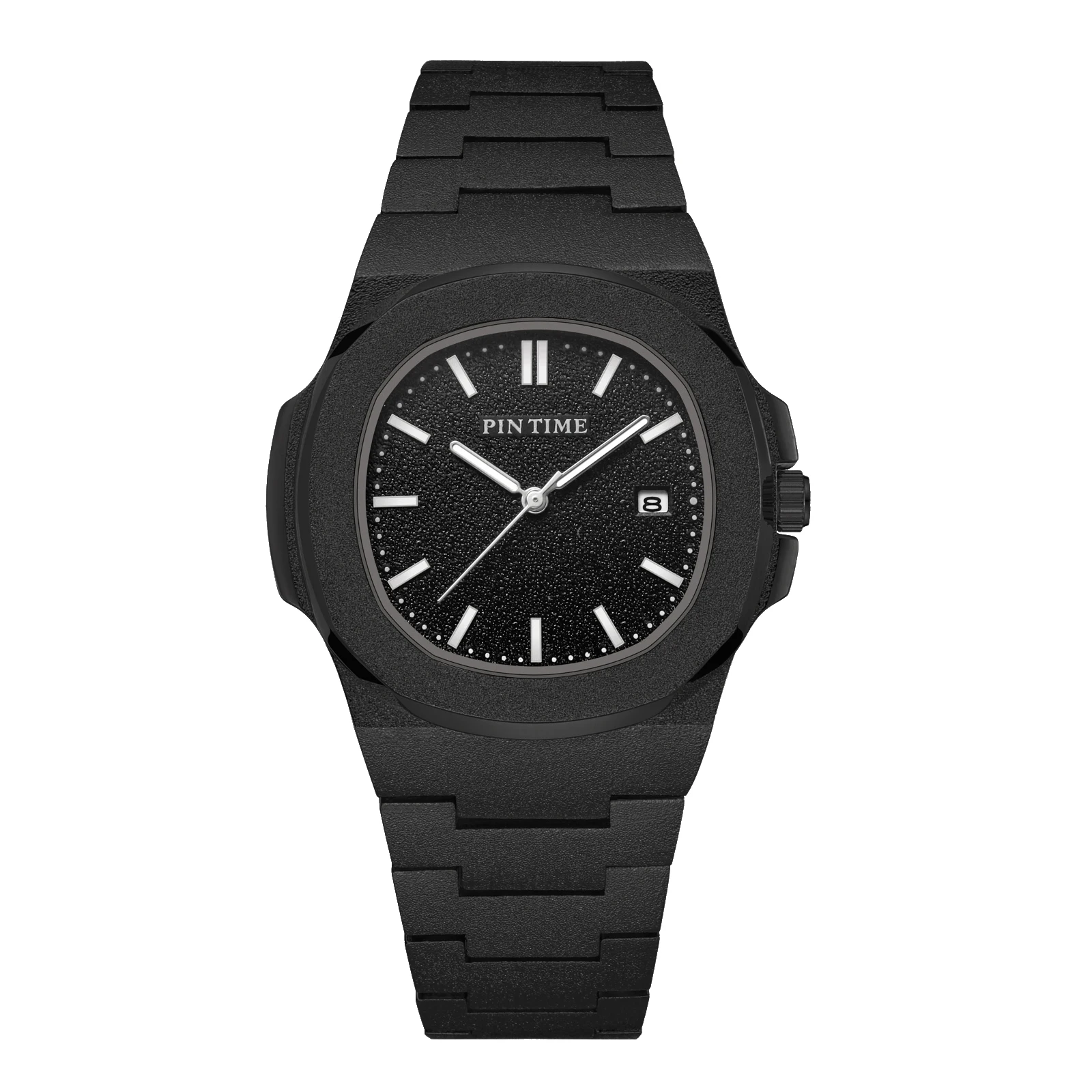 

PINTIME Fashion Business Mens Watch Large Face Quartz Analog Watches for Men Matte Stainless Steel Band Wristwatch reloj mujer