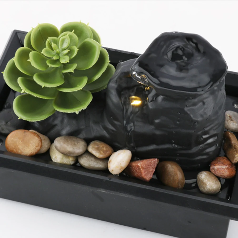 

Decorative Fountains Indoor LED Light Water Fountains Creative Craft Desktop Figurines Tabletop Fountain for Home Decor
