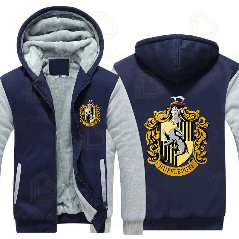 

Harriy Style Noctilucous Wizardry Winter Hoodies Collar Cap Zipper Hoody Cosplay Costume Autumn Tracksuit Men's Sport Sweatshirt