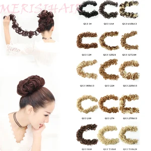 Синтетический женский кудрявый пучок шиньон эластичная лента на заколках для наращивания волос черный коричневый высокотемпературные волокна поддельные волосы