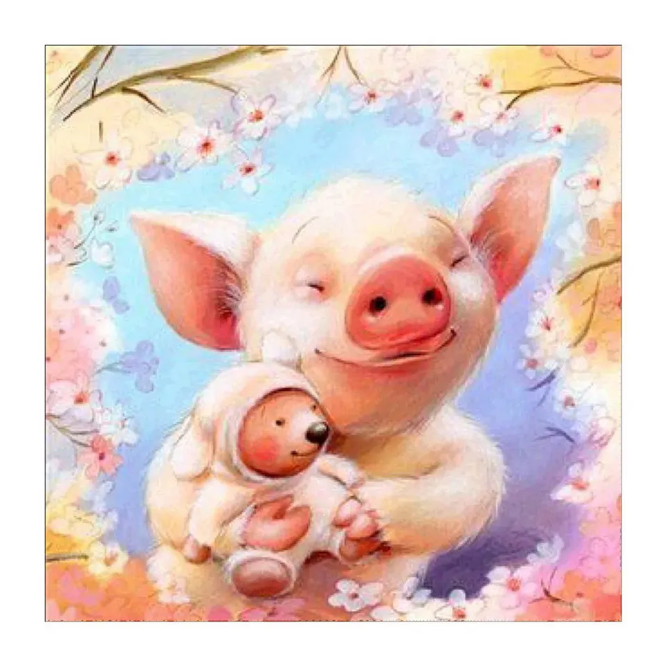 

5D DIY Diamond Painting Crossstitch Kit Mosaic Embroidery "Animal Piglet" 3D Painting Full Square Round Diamond Home Decor Gift