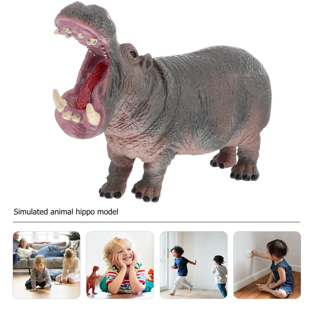 

1Pc Simulation Animals Hippo Figurine Model Kids Animal Learning