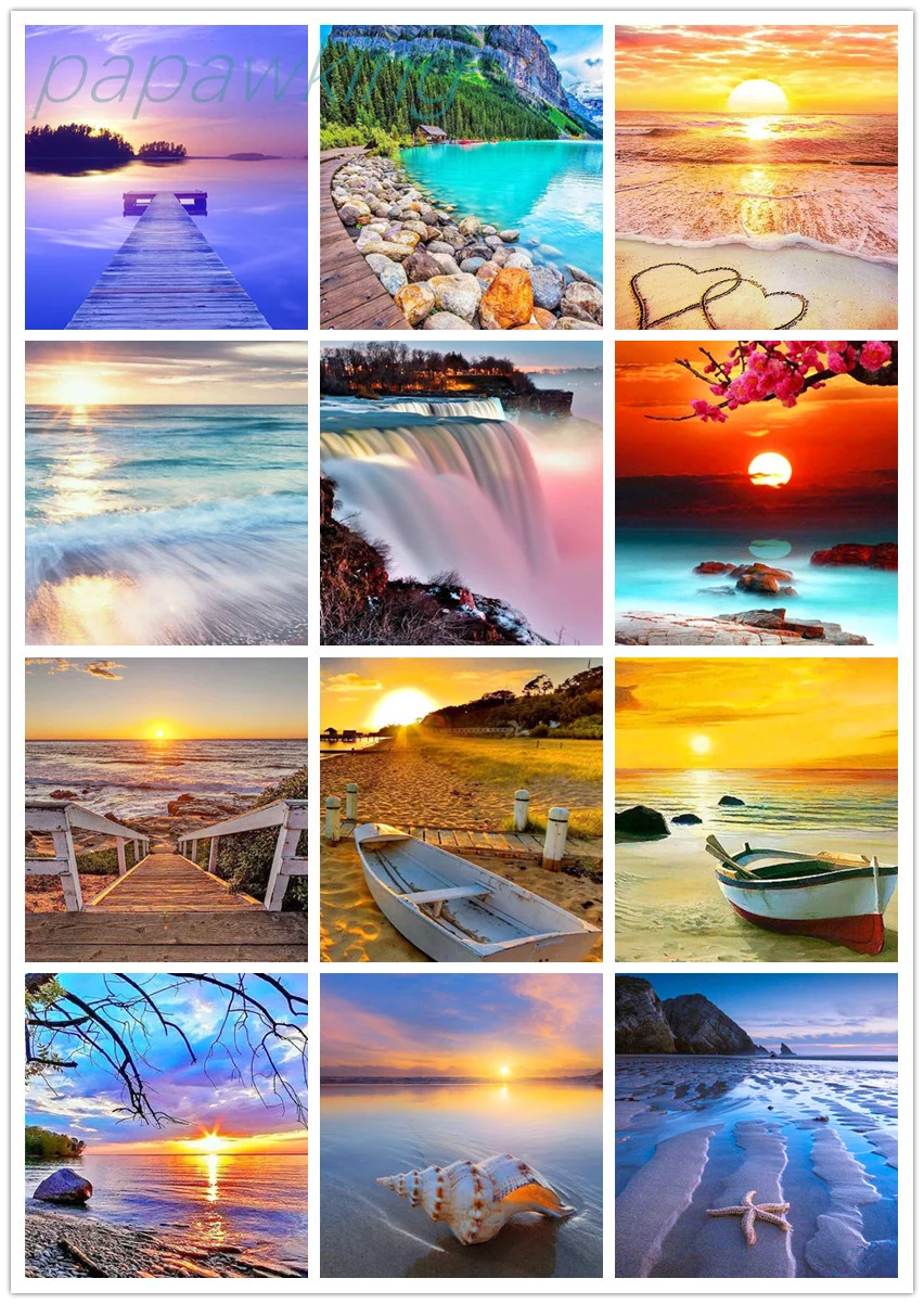 

Diy Seascape Diamond Painting Full Diamond Seaside Scenery Cross Stitch Kit Art Rhinestone Embroidery Home Decoration Pictures