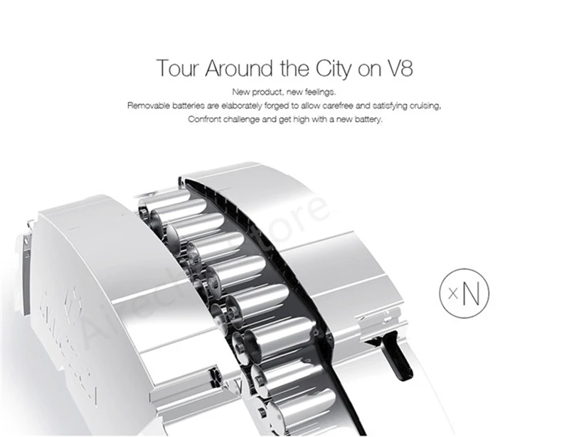 Электрический самокат INMOTION V8 Monowheel, 30 км/ч, 45 км, для одноколесного велосипеда, скейтборд с декоративными лампами
