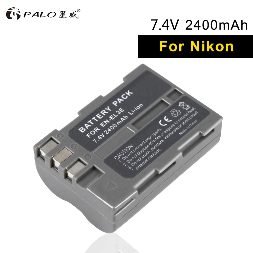 PALO Аккумулятор для камеры EN-EL3E аккумулятор el 3e 7,4 V 2400mAh 1 шт. литий-ионный цифровой для NIKON d700 d90 d200 d300S d70 d100