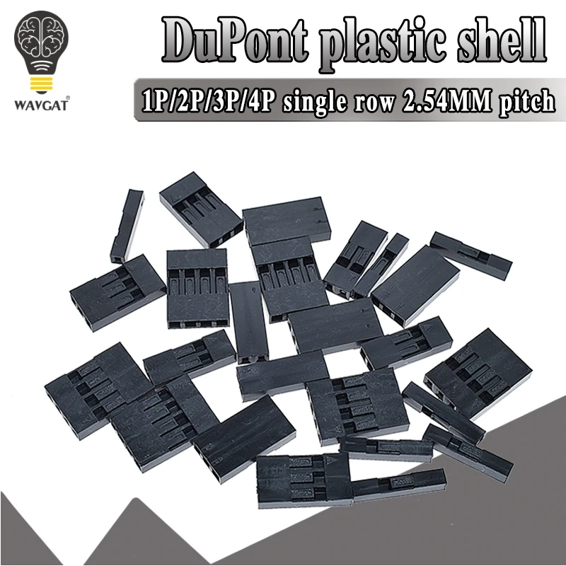 100 шт. Dupont Head 2,54 мм 1X 1P 2P 3P 4P 1X1P 1X2P Dupont пластиковая оболочка, контактный разъем, джампер, кабель, корпус, вилка