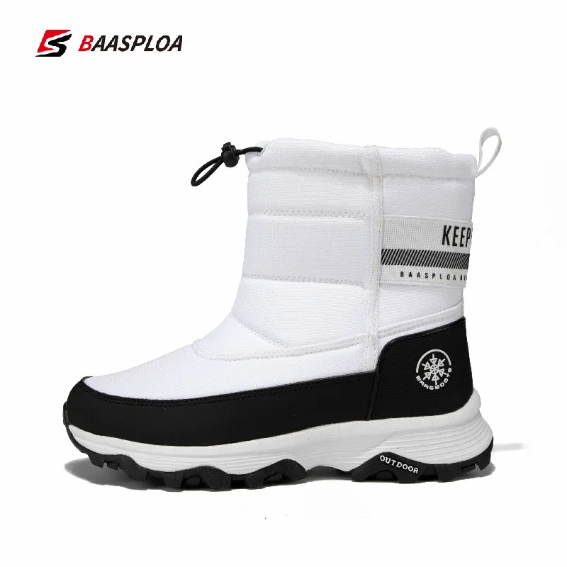 Baasploa Women Winter Sneakers Keep Warm Cotton Boots Non-slip Female Waterproof Snow Boots Shoe thick-soled Fashion Plush Shoes