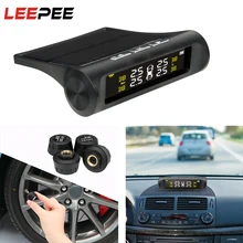 LEEPEE Tyre Pressure Sensor Solar Power Car TPMS Sensor Tyre Pressure Monitoring System Auto Security Alarm Systems  LCD Display