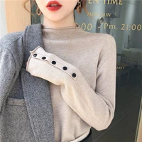 2021 spring and autumn new half high neck bottoming sweater all match outer wear thin sweater women inner wear early autumn tops