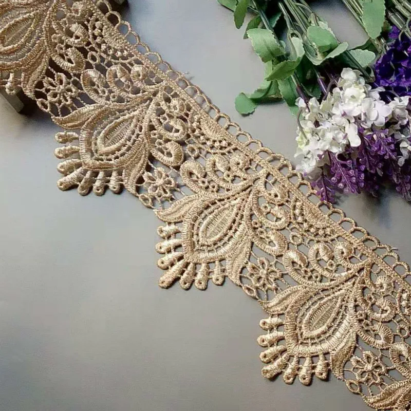 Кружевная лента с вышивкой в виде цветов цвета слоновой кости 2 ярда | Дом и сад