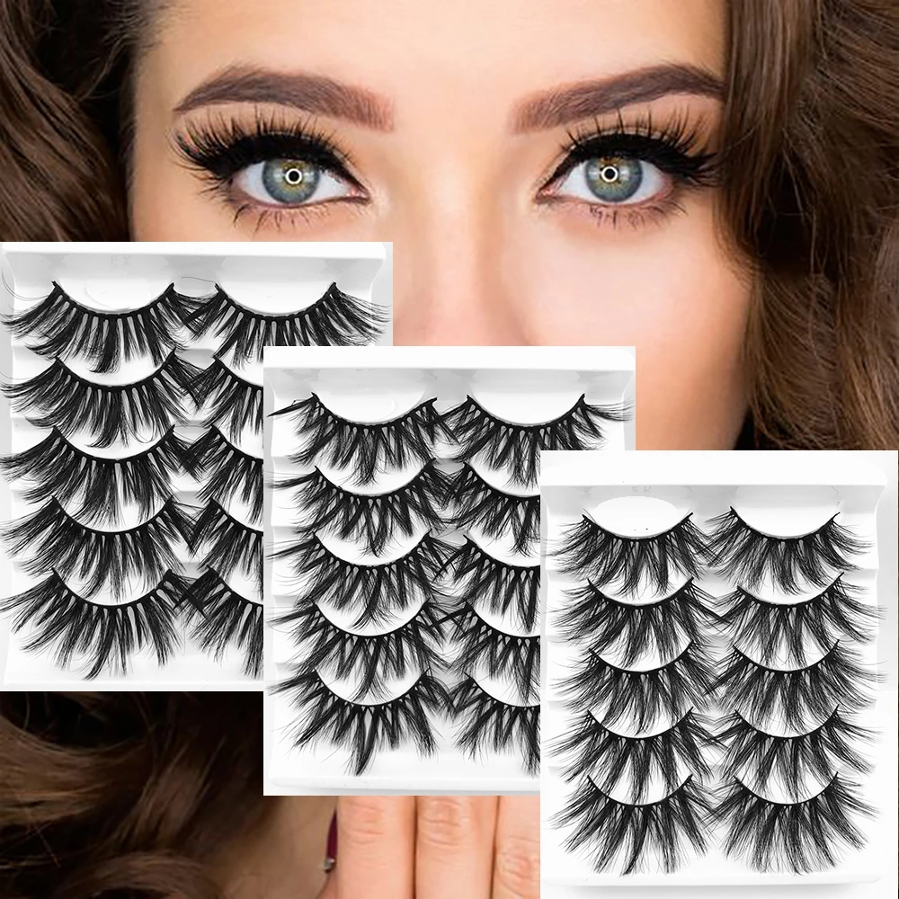 Новинка 5 пар 100% натуральные норковые ресницы 3D накладные Мягкие Накладные набор