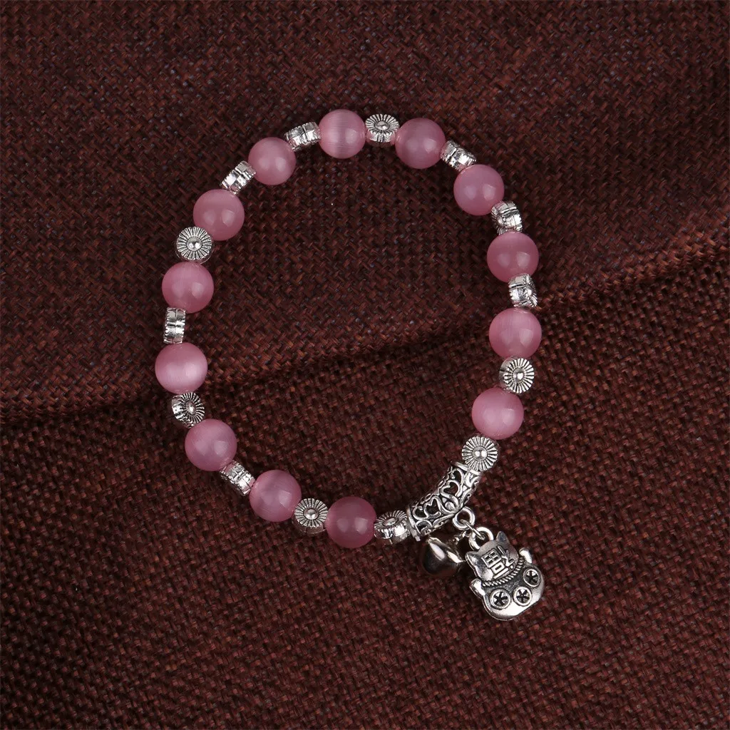 2019 Модный популярный новый стильный браслет милая девушка розовый камень цветок