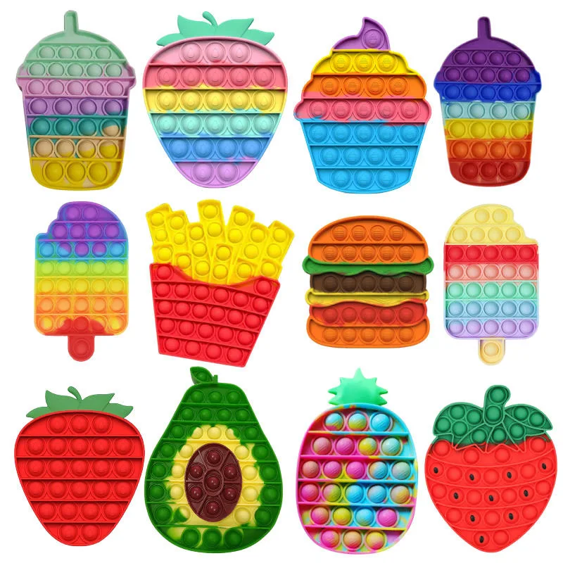 

Rainbow Bubble Pops Fidget Kids Toy Sensory Autisim Special Need Its Anti-stress Stress Relief Squishy Fidget Toy Random Color