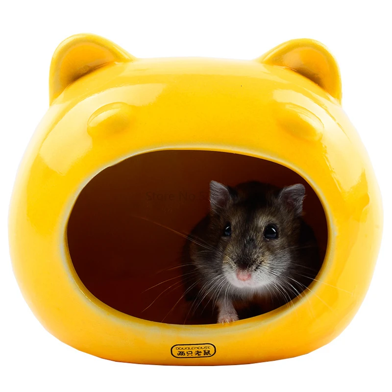 Домик для хомяков с керамическим корпусом фарфоровый Золотой Шелковый