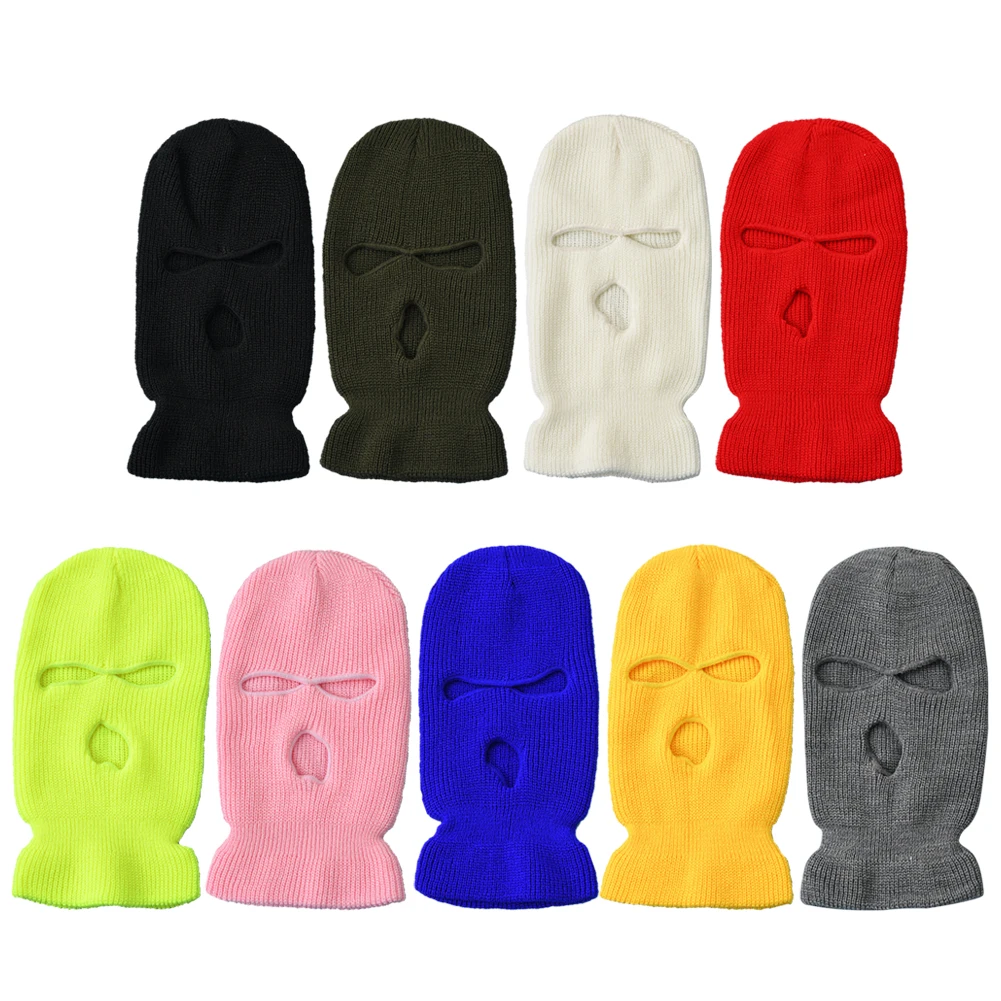 

Unisex Balaclava Mask Hat Army Tactical Mask 3 Hole Full Face Mask Windproof Knit Multiple Colour Beanie Winter Warm Caps
