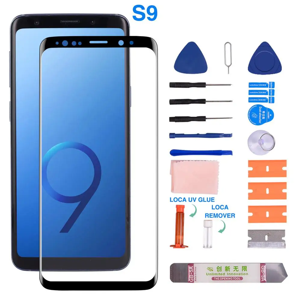 D Замена экрана для samsung Передняя стеклянная крышка Переднее стекло объектив Ремонтный комплект УФ клей экран комплект для samsung S6/S7/S8/S9 - Цвет: D