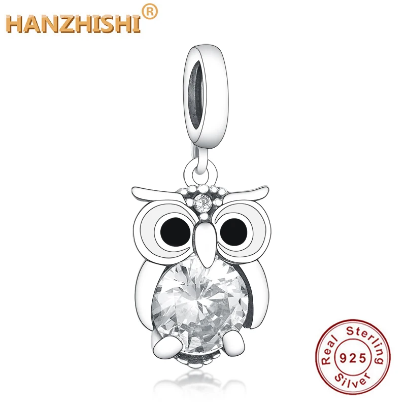 Подвеска-Шарм Сова из серебра 925 пробы с фианитами | Украшения и аксессуары
