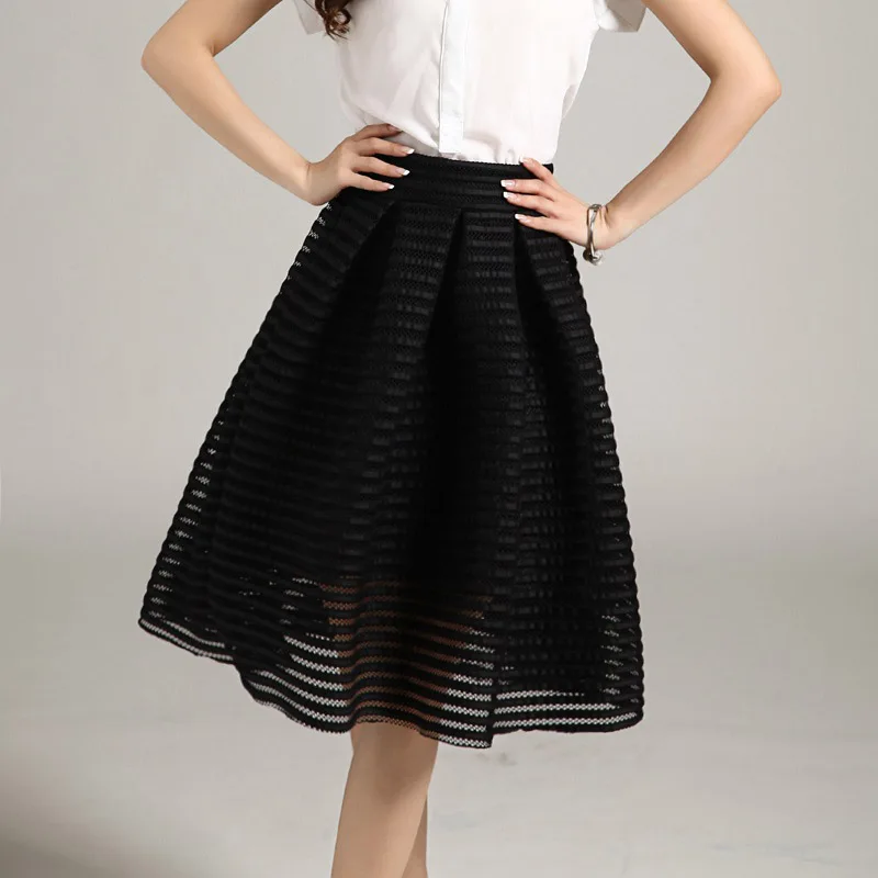 Женская Пышная юбка в полоску MWSFH черная красная с вырезом бальная длинная для