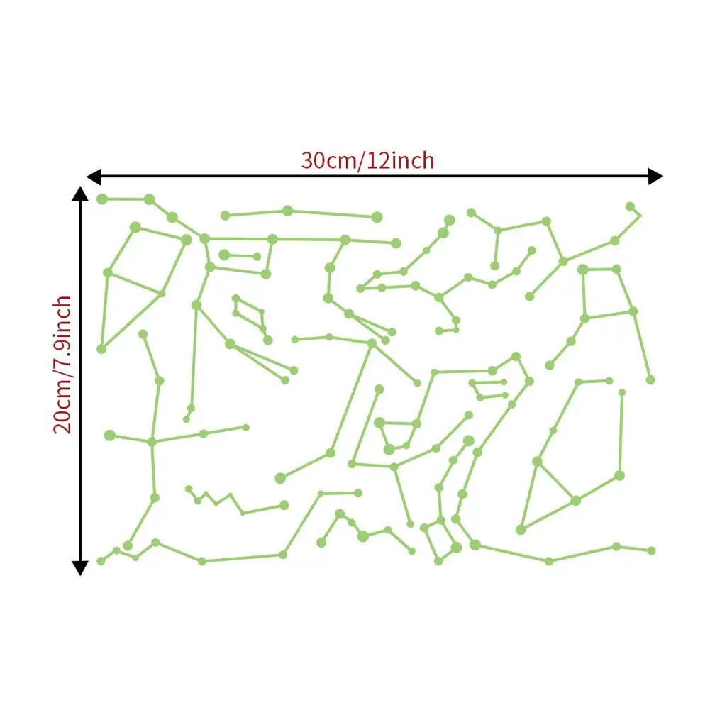 Флуоресцентные потолочные наклейки с двенадцатью созвездиями для спальни | Дом и