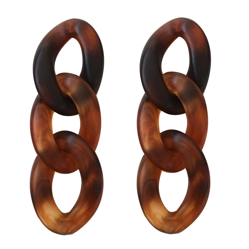 

S925 needle Autumn Winter Jewelry Drop Earrings Hot Selling Vintage Temperament Brown Resin Earrings For Women Girl Gifts