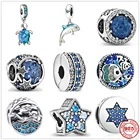 Лидер продаж, браслет pandora в виде дельфина из серебра 100% пробы, Модный женский браслет