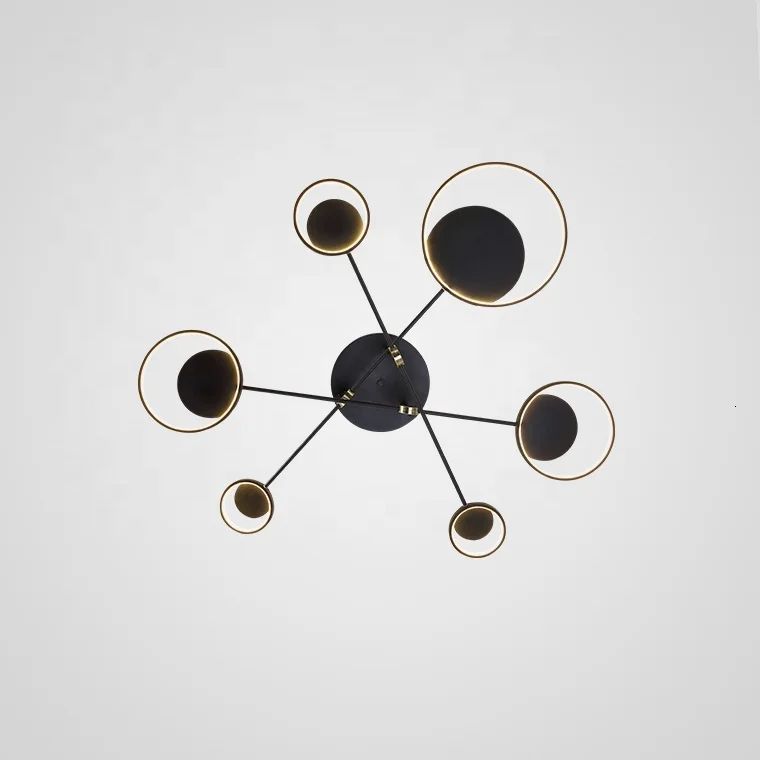 Светодиодная люстра в современном стиле черная с разветвлением светодиодная