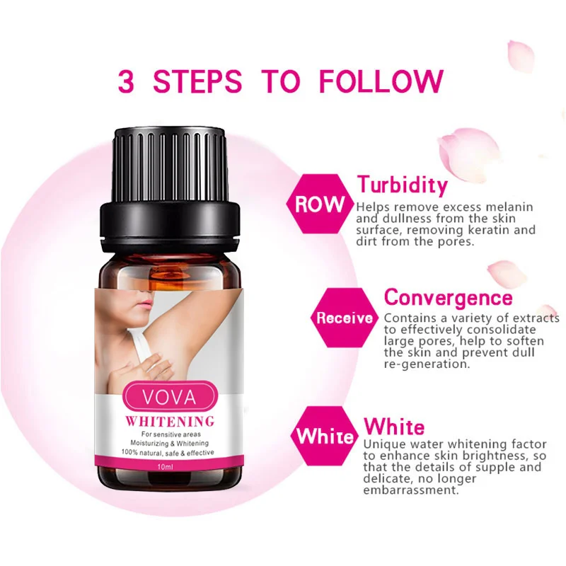 

VOVA Whitening Essential Body Oil Private Parts Underarm Whitening Lightening Dark Skin Legs Knees Intimate Firming Body Care