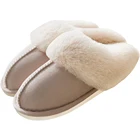 Пушистые замшевые тапочки унисекс, мягкая теплая комнатная обувь, Осень-зима