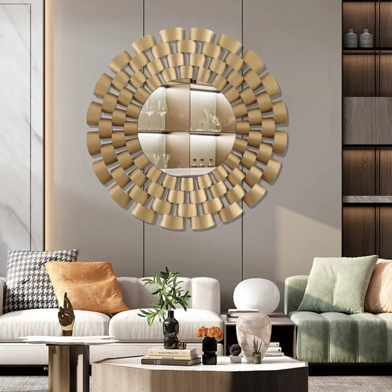 

Light luxury stainless steel mirror wall decoration pendant restaurant model room bedroom wall Nordic creative art installation