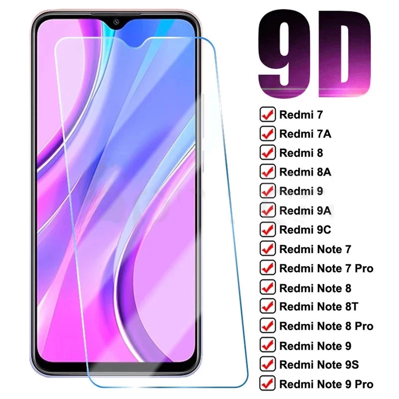 

Защитное закаленное стекло 9D для Xiaomi Redmi 9 9A 9C 9T 8 8A 7 7A 10X