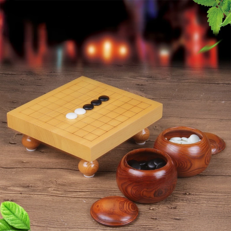 

Китайская деревянная доска Go Gobang набор шахматной доски переносные шахматы, водонепроницаемая пятностойкая доска для начинающих, образоват...