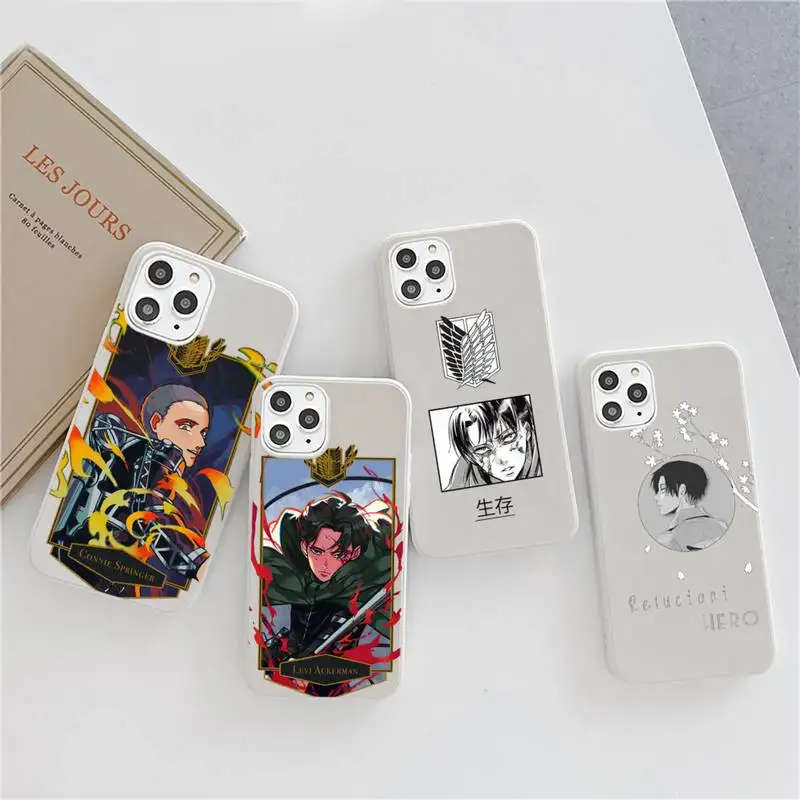 

Attack on Titan Phone Case Candy Color for iPhone 6 6S 7 8 11 12 XS X SE 2020 XR mini pro Plus MAX mobile bags shell capa
