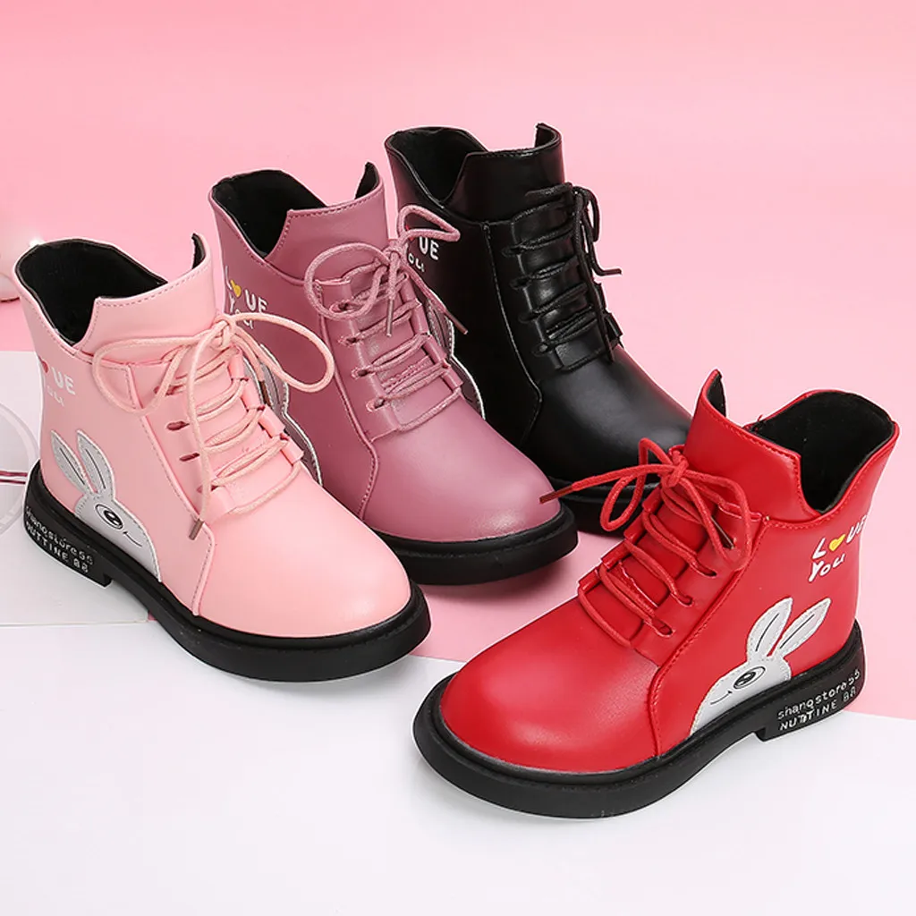 winter boots Children Baby toddler girl boots princess Cartoon Shoes Leather Winter Cotton Warm winter boots kids#Y3
