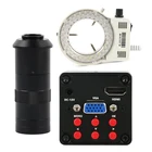 Промышленный видеомикроскоп SONY IMX307 1080P HDMI VGA камера + 100X 180X 300X Регулируемый зум объектив с креплением C + 56 светодиодов кольцо свет