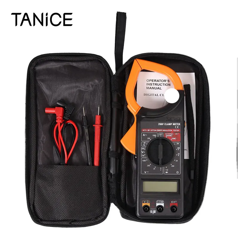 

TANiCE Digital Clamp Multimeter AC DC Clamp Meter With LCD Display Support Polarity Display Overload Indicator Test Tool Tester