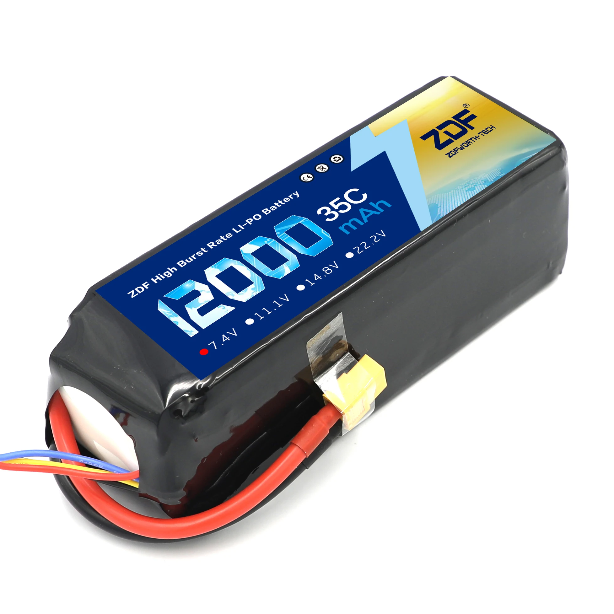 ZDF RC Car Lipo Battery 2S 3S 7.4V / 11.1V  12000mah 35C Max 70C XT90 / XT60/ T Plug For Rc Airplane race Car RC Truck