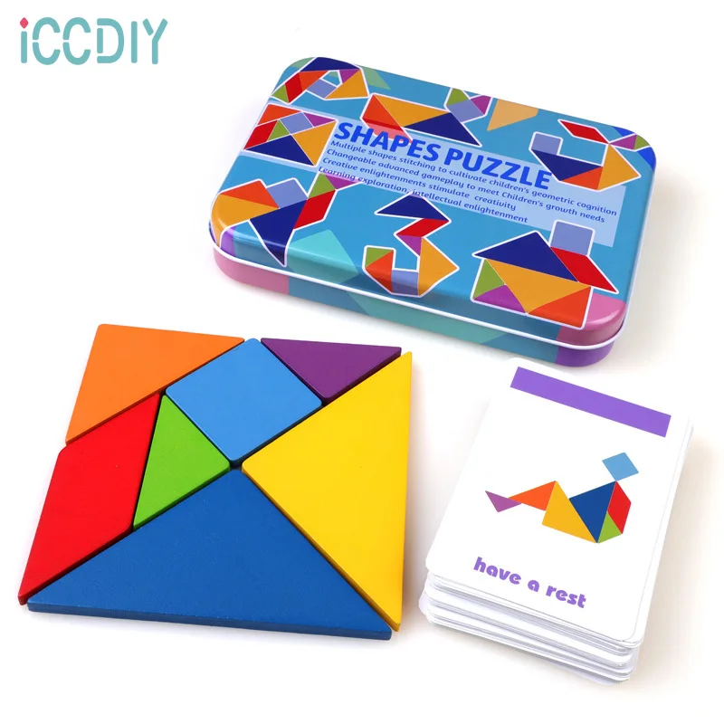 

3D Wooden Animal Jigsaw Puzzle Tangram Toys Kids Montessori Early Learning Alphabet Game Toys Children's Gifts