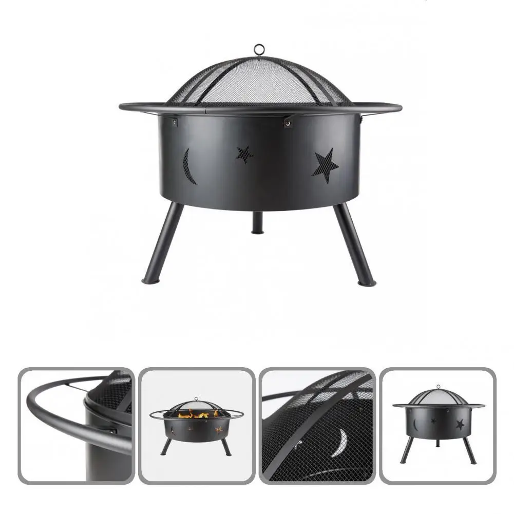 

Great Portable Sturdy Construction Wood-burning BBQ Fire Pit Grilling Supplies for Outdoor Fire Bowl Fire Pit