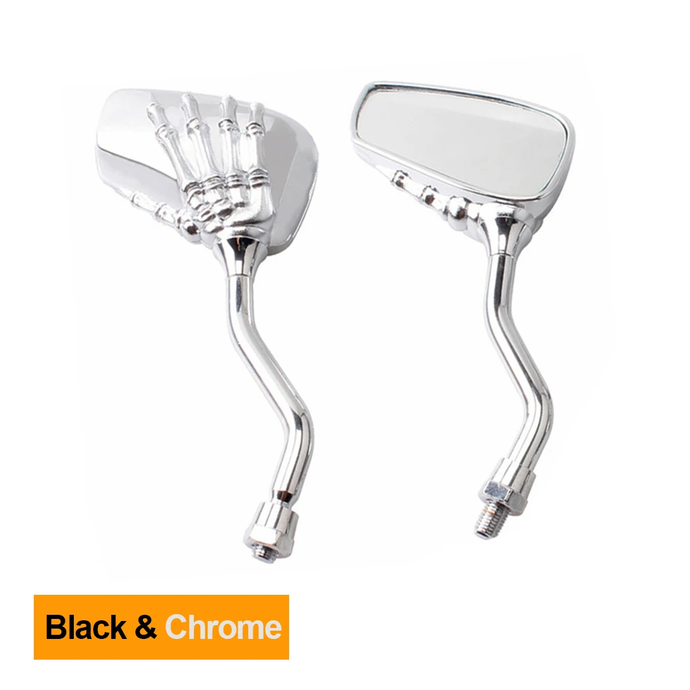 Зеркало мотоциклетное черное хромированное с черепом боковые зеркала заднего