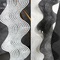 wave embroidered lace trim black white french ribbon diy patchwork decor collar lace skirts wedding dress designer accessories