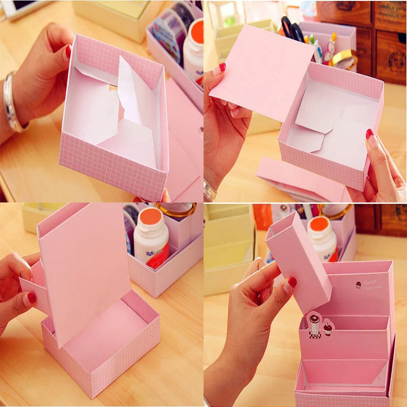Модная практичная коробка для хранения бумажных досок DIY канцелярские