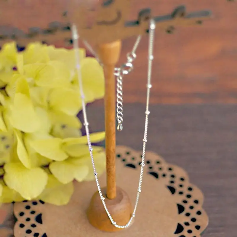 

Hot Silvery Chain Bracelets Double-Layer Golden Beads Adjustable Metal Bracelets