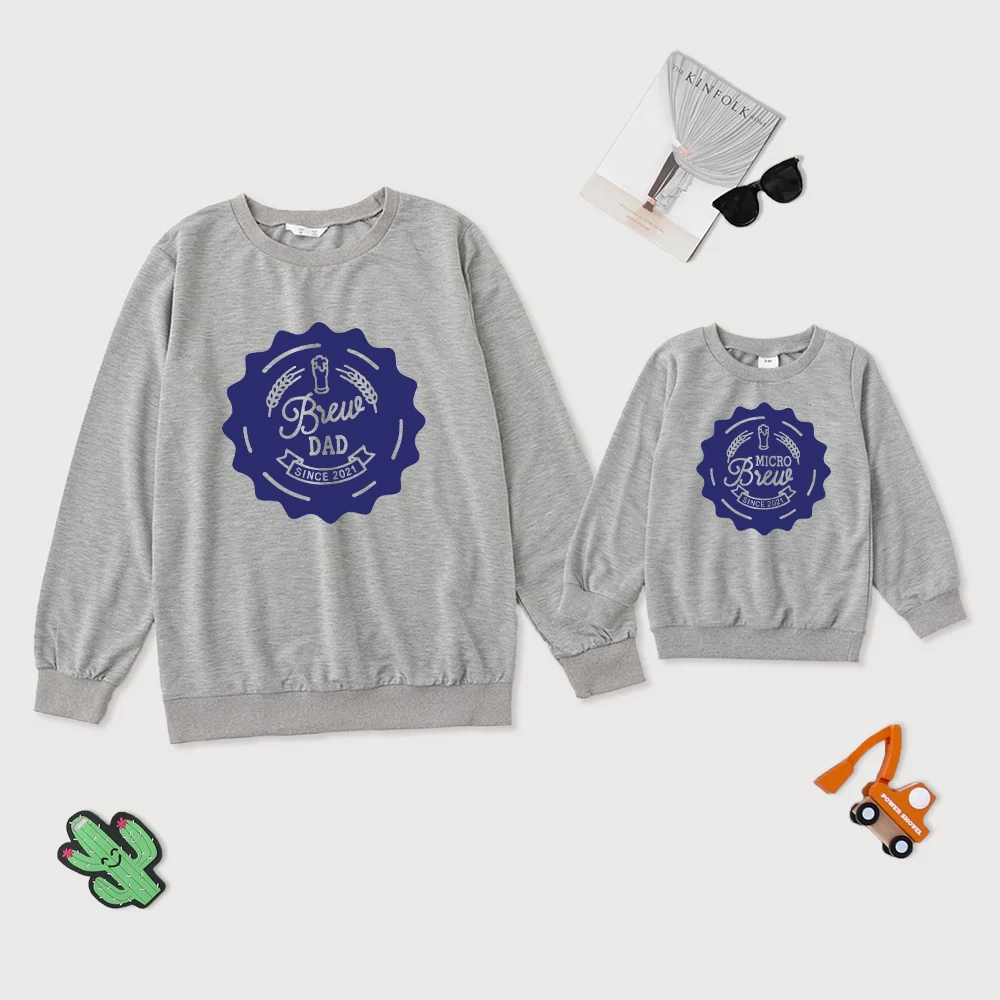 Одинаковые наряды для семьи с принтом пива женские топы девочек хлопковая одежда