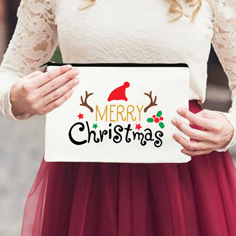Deer Printed Makeup Bag Women Cosmetic Cases Christmas Party Female Toiletries Lipstick Organizer Pencil Bags Wallet Xmas Gifts | Багаж и