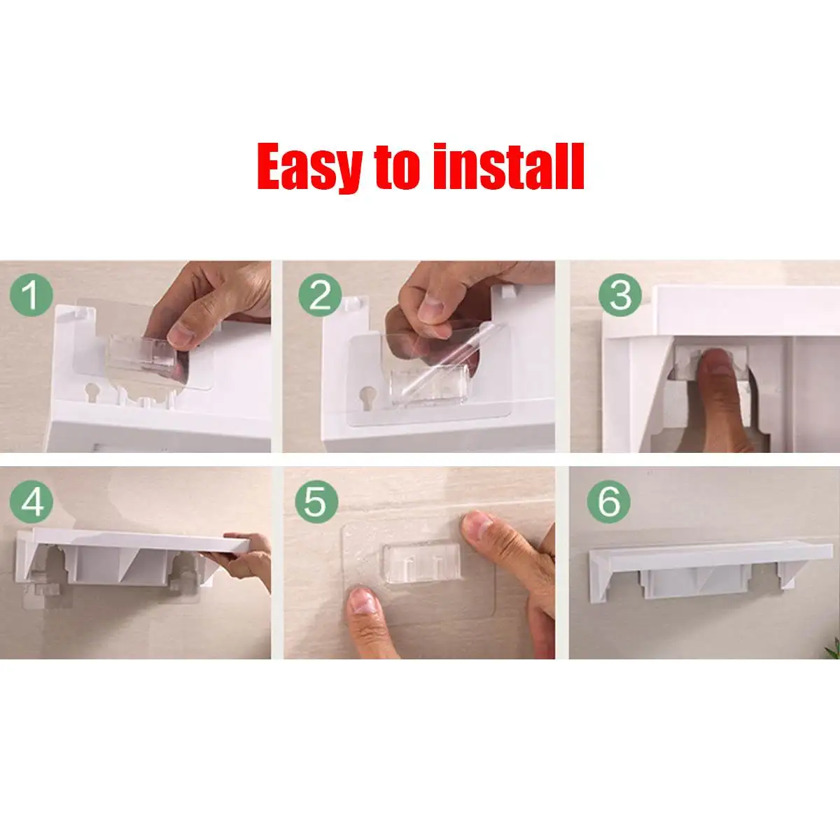 

Punch Free Bathroom Shelf White Kitchen Wall Shelves Shower Basket Storage Rack Bathroom Accessories