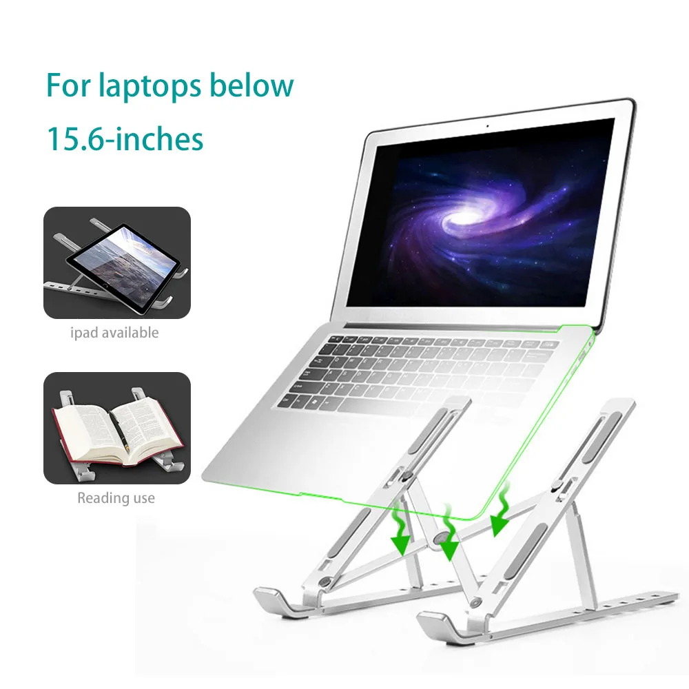 

Foldable Laptop Stand Holder, Adjustable Ergonomic Heights Ventilated Desktop Laptop Riser,Notebook Tray Mount for iM'ac/Laptop