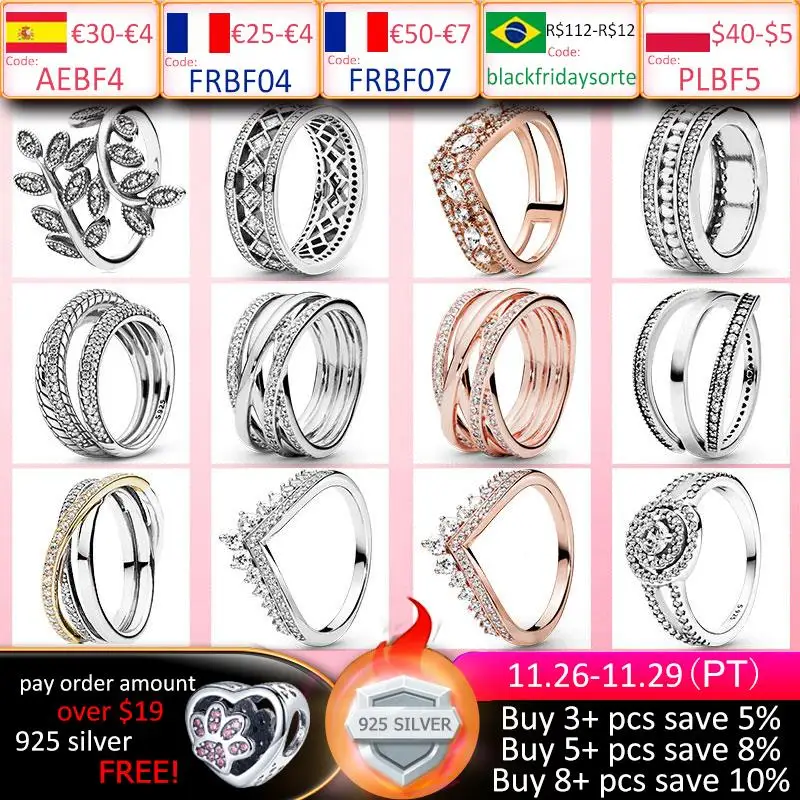 

Female Ring 2021 New 925 Sterling Silver Sparkling & Polished Lines Finger Ring for Women Wedding Engagement Jewelry Gift Anel